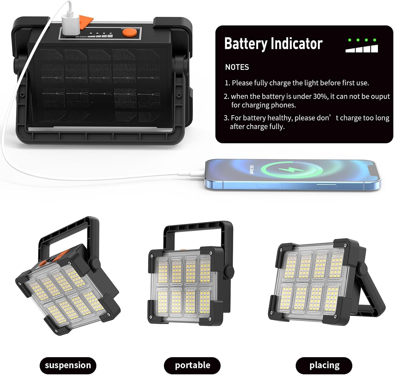 Detalle de OHAYORI Faro LED Ricaricabile 6000 mAh