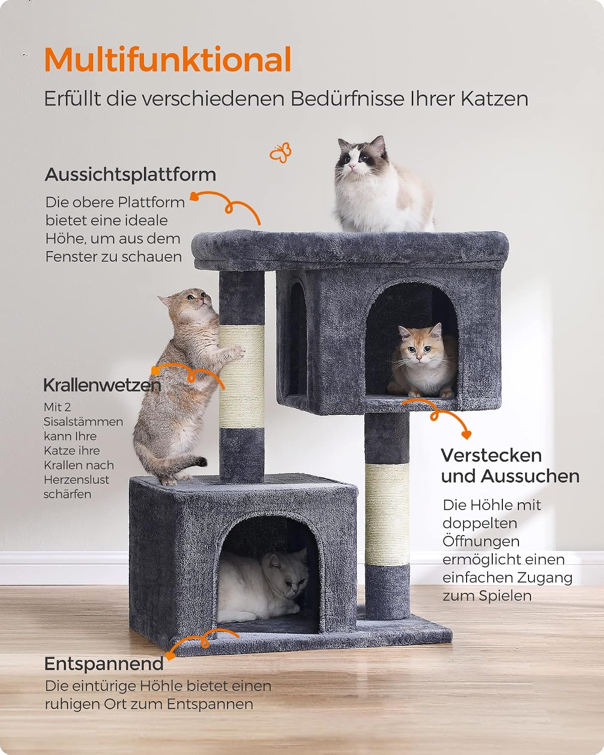 Detalle 2 de Feandrea Kratzbaum 101 cm Katzenbaum XL