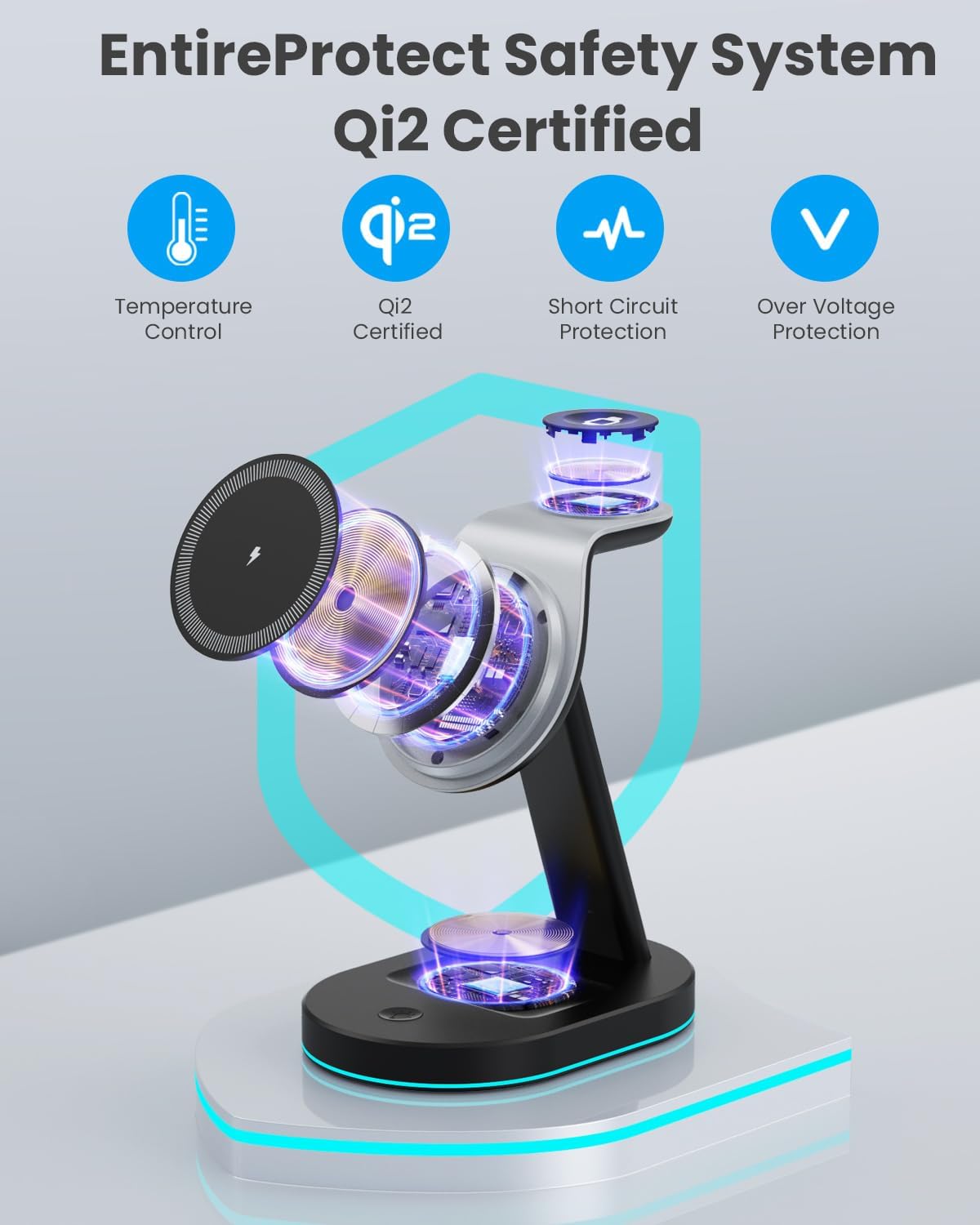 Thumbnail 3 de 3-in-1 Wireless Charger 15W Qi2 for iPhone