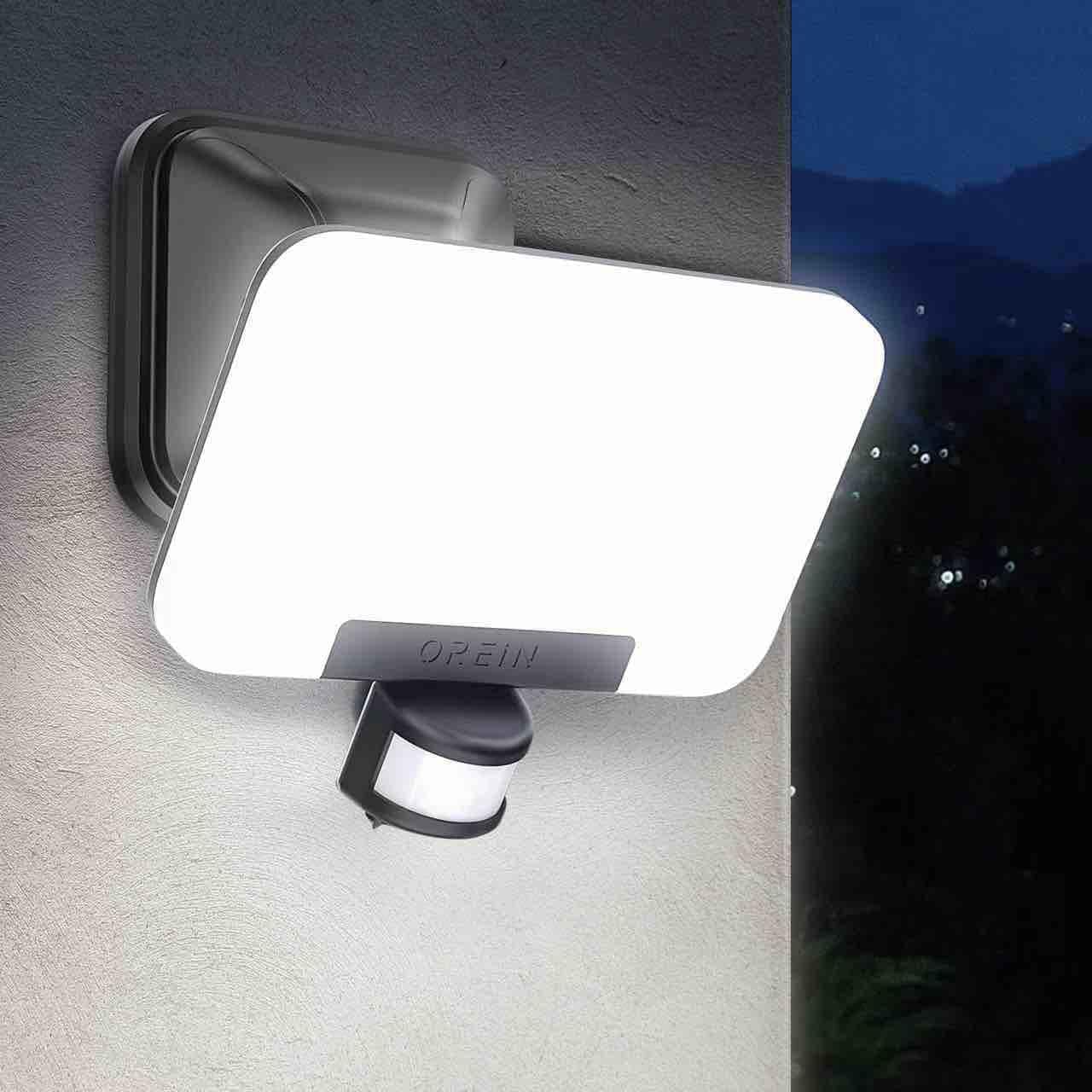 Detalle de OREiN LED-Strahler mit Bewegungsmelder für außen IP65, 24 W, 2800 lm – 3 Leuchtmodi & 2700/4000/6500 K