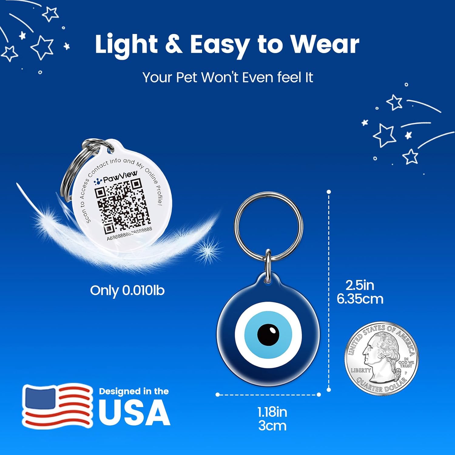 Detalle de PawView QR Code Dog Tag UK – 2 Pack Personalised Pet ID Tag with Real-time Alerts