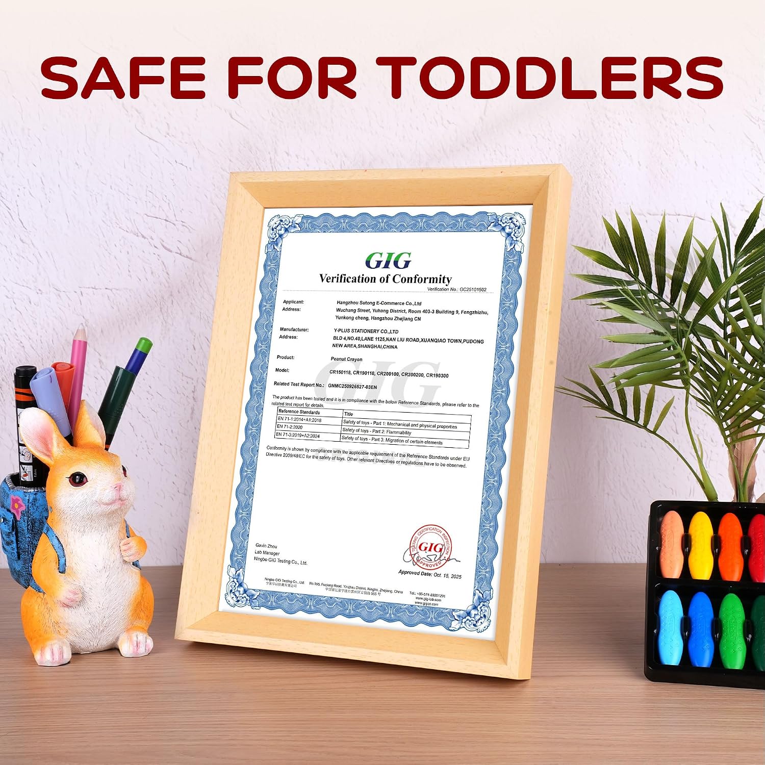 Detalle 2 de YPLUS Crayon Cacahuète Bébé — 12 Crayons Lavables Non Toxiques, forme cacahuète