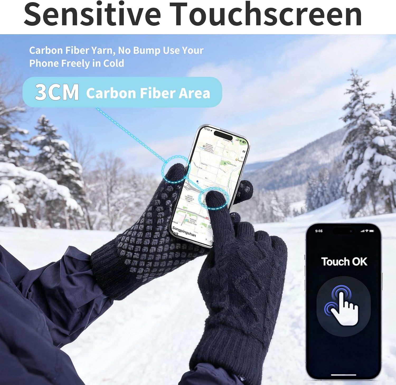 Detalle de Origem Winter Thermal Gloves Touchscreen, Unisex
