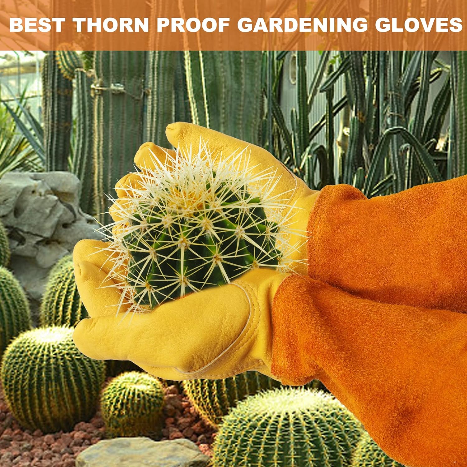Thumbnail 2 de SLARMOR Gartenhandschuhe aus Leder – Dornensicher, Ellenbogenlang, für Rosen und mehr