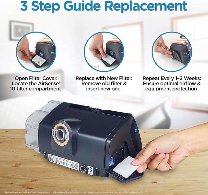 Thumbnail 4 de resplabs CPAP Filters 60 Pack for ResMed AirSense 10 💤