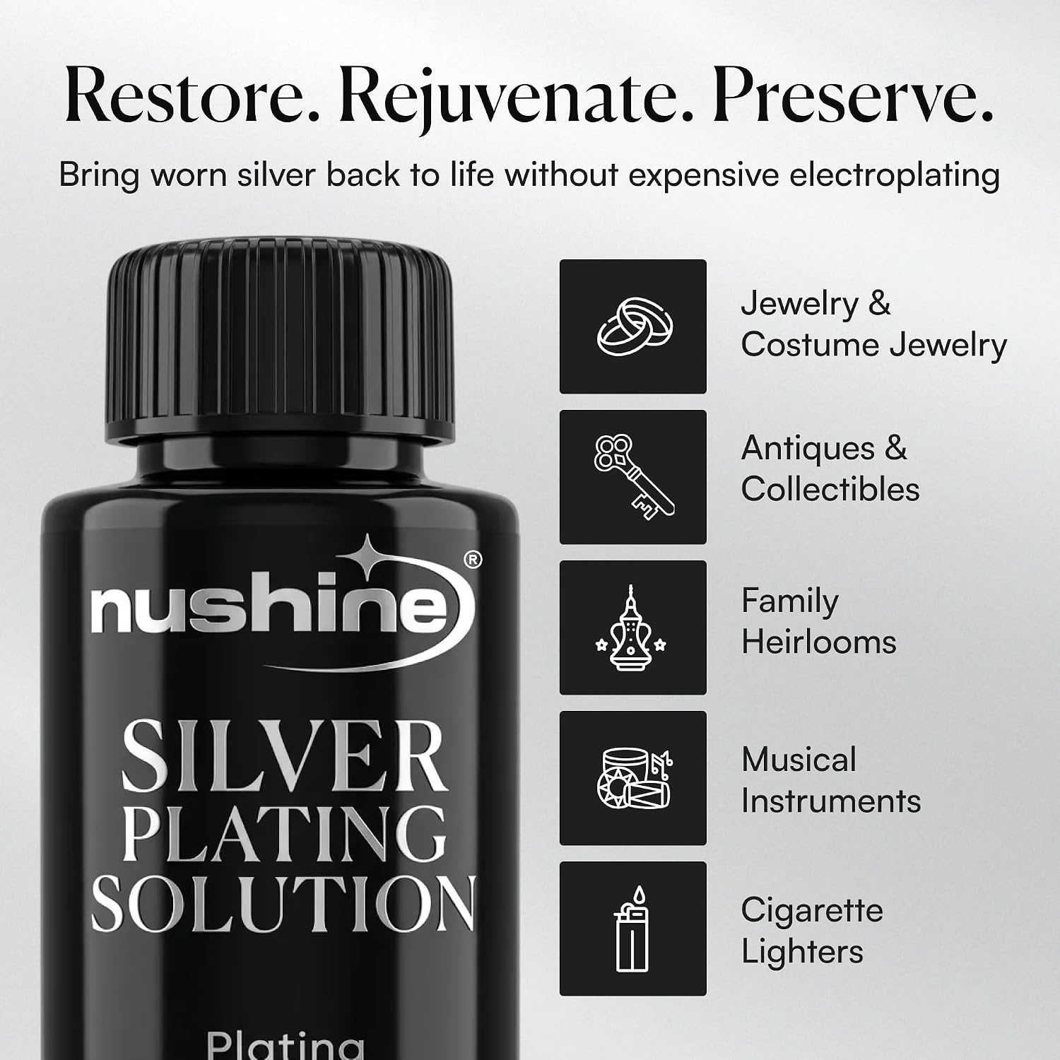 Detalle de Nushine Silver Plating Solution 50ml for Jewellery Repair