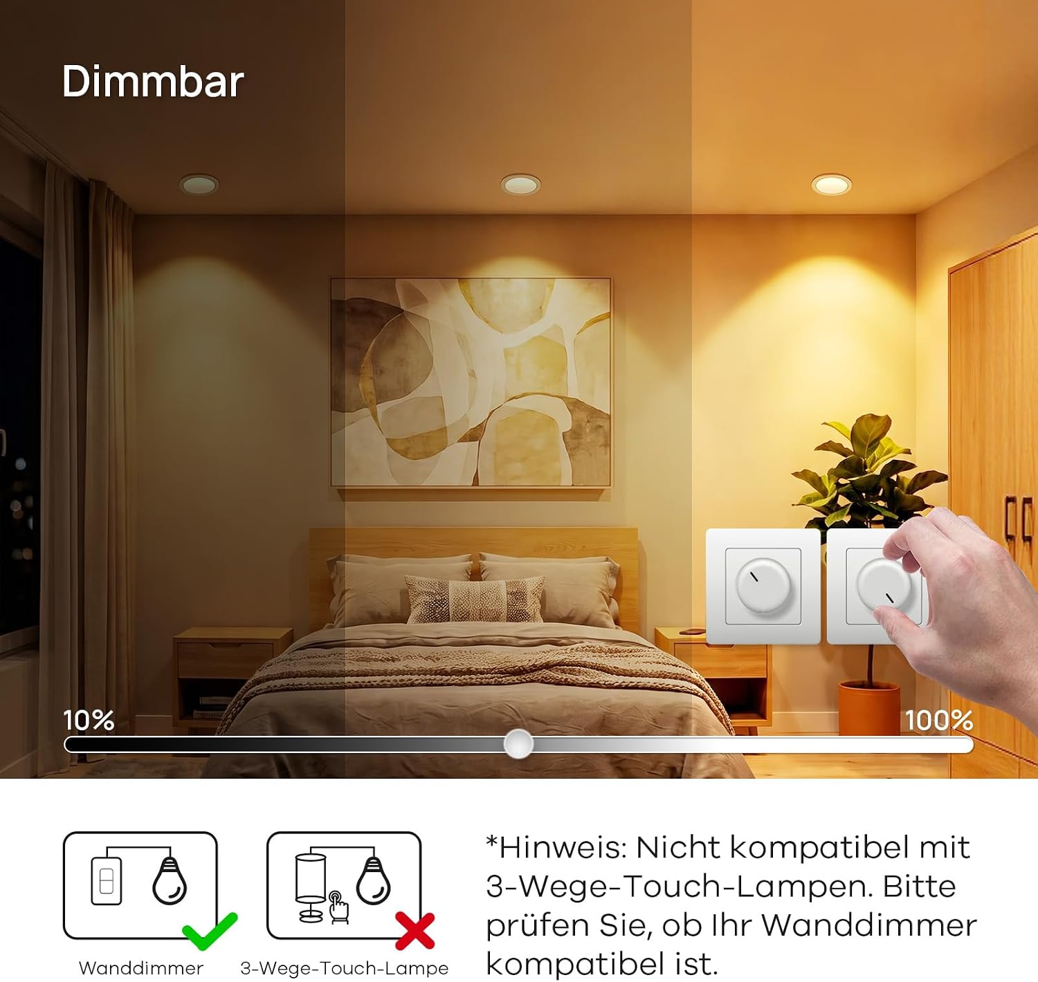 Thumbnail 4 de Linkind Dimmbar GU10 LED-Lampen 5,7 W (5 Stück) – ersetzt 75 W, 2700 K, 36° Abstrahlwinkel, 560 lm, CRI>80