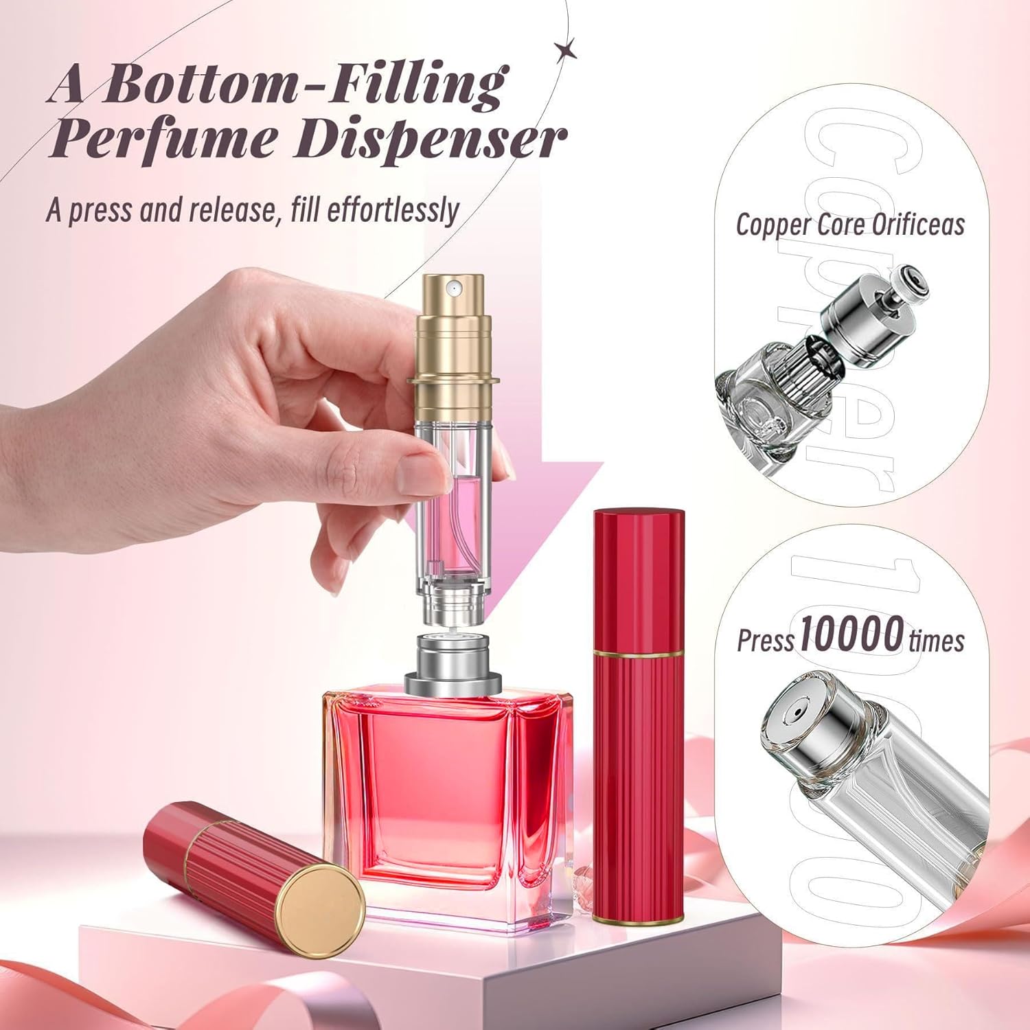 Thumbnail 3 de TLTWHS Refillable Perfume Atomiser 10ml Portable Travel Spray Bottle for Women & Men 💄