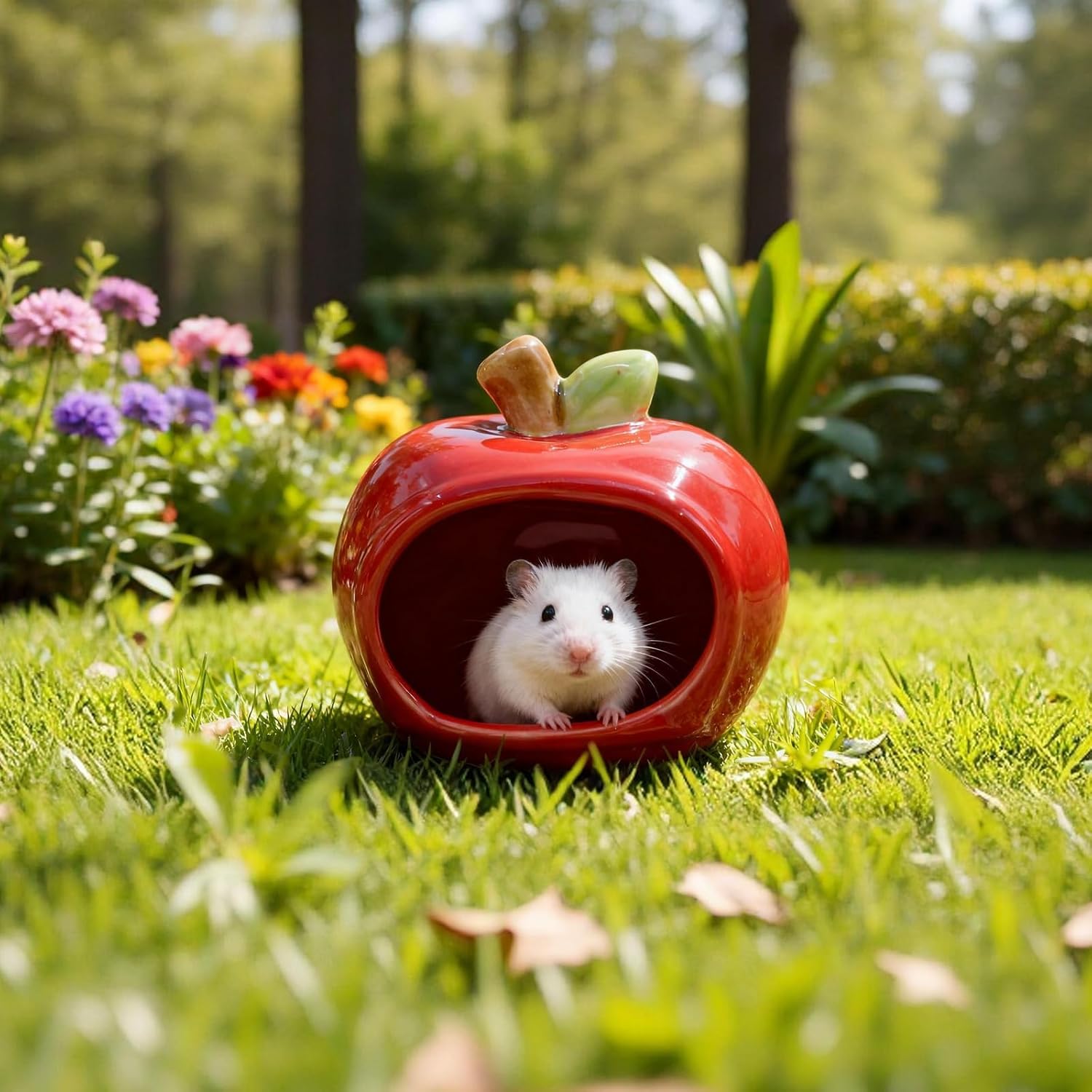 Thumbnail 6 de MC MEICHUANG Apple-Shaped Ceramic Hamster Hideout