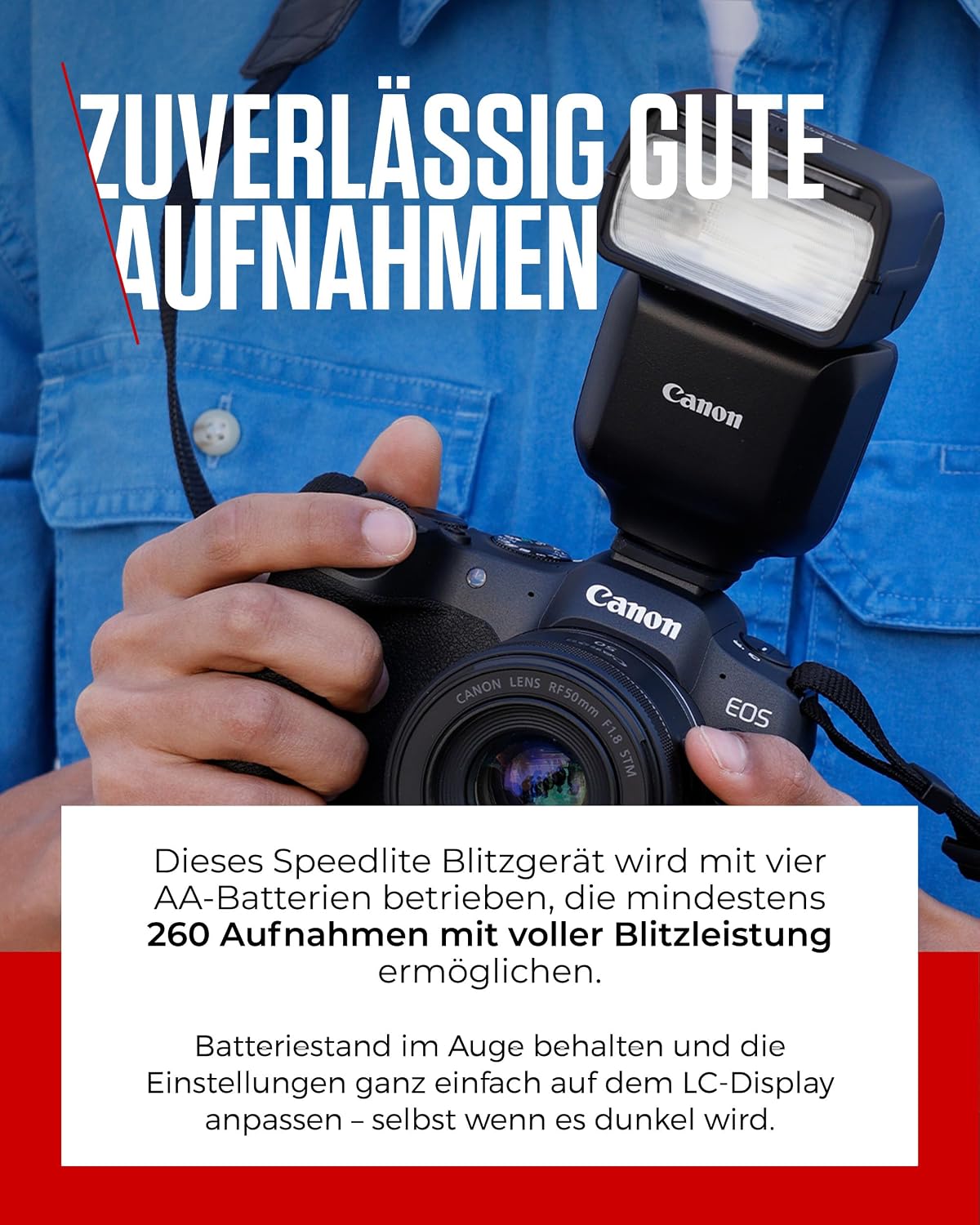 Detalle de Canon Speedlite EL-10 Blitzgerät – kompakte Blitzlösung mit Leitzahl 40 für Canon EOS R und mehr