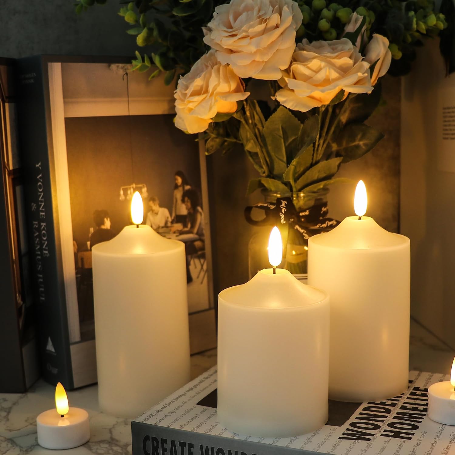 Thumbnail 3 de Eldnacele Waterproof Outdoor LED Candles with Remote and Timer