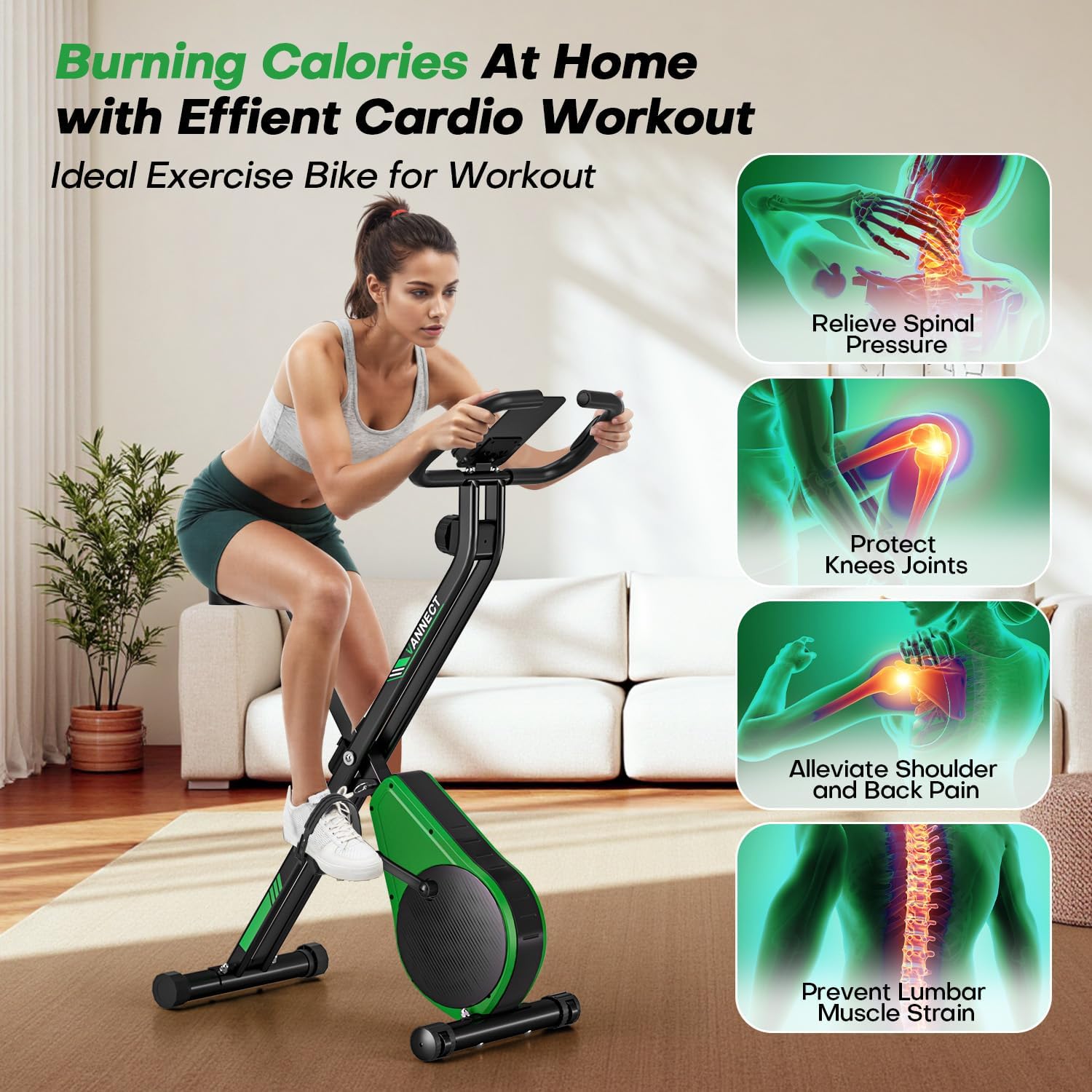 Detalle 2 de Vannect Folding Exercise Bike 16-Level
