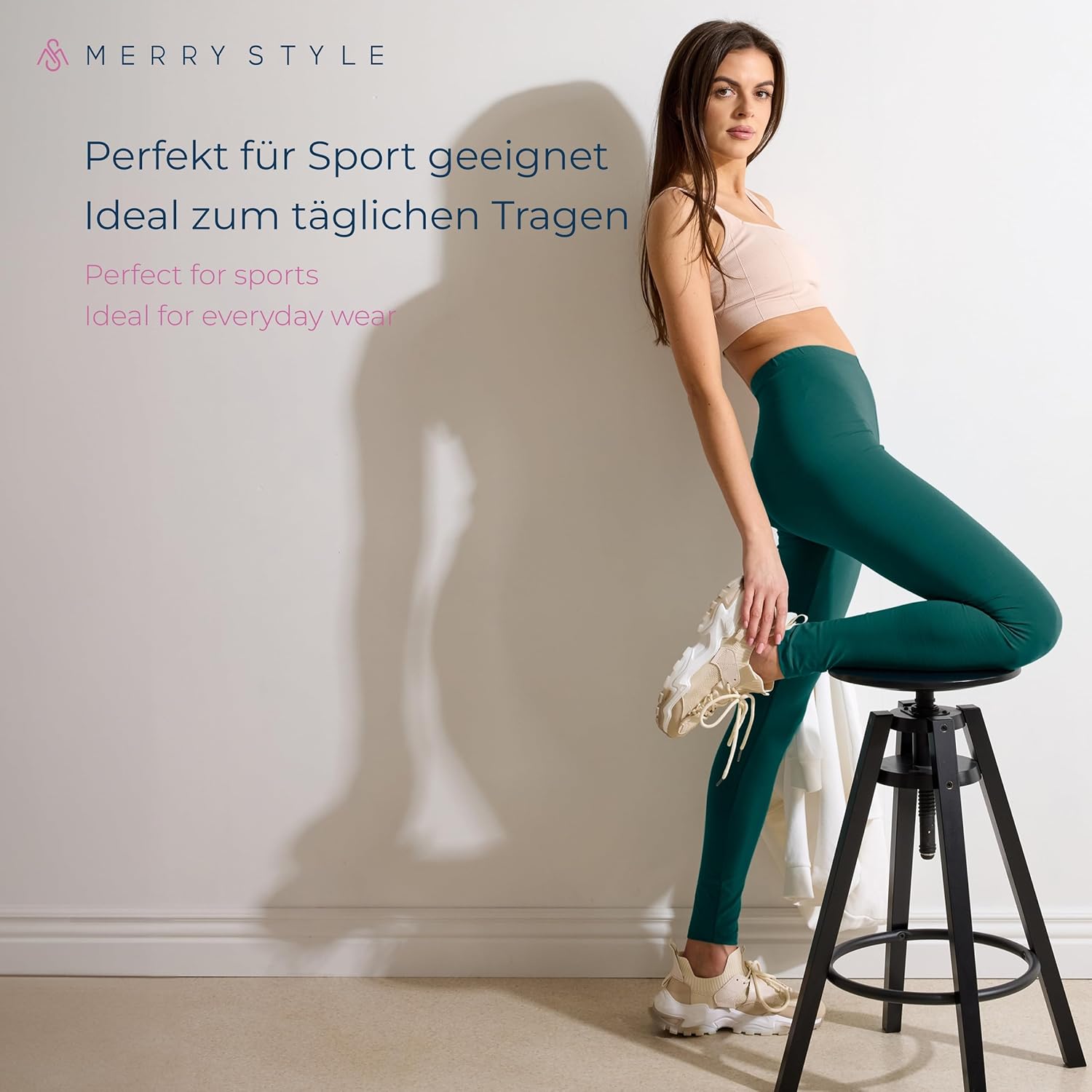 Thumbnail 4 de Merry Style Damen Leggings Baumwolle EU – blickdicht, weich & elastisch für Yoga, Gym & Freizeit