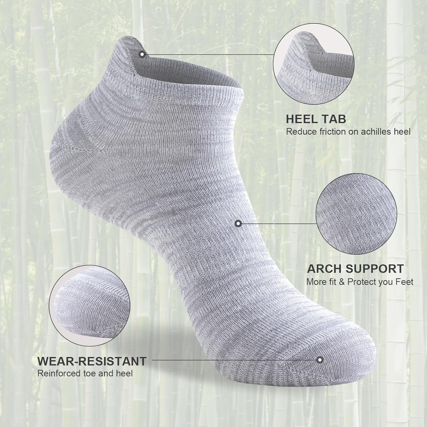 Thumbnail 2 de Niorasen bamboo trainer socks 6 pairs