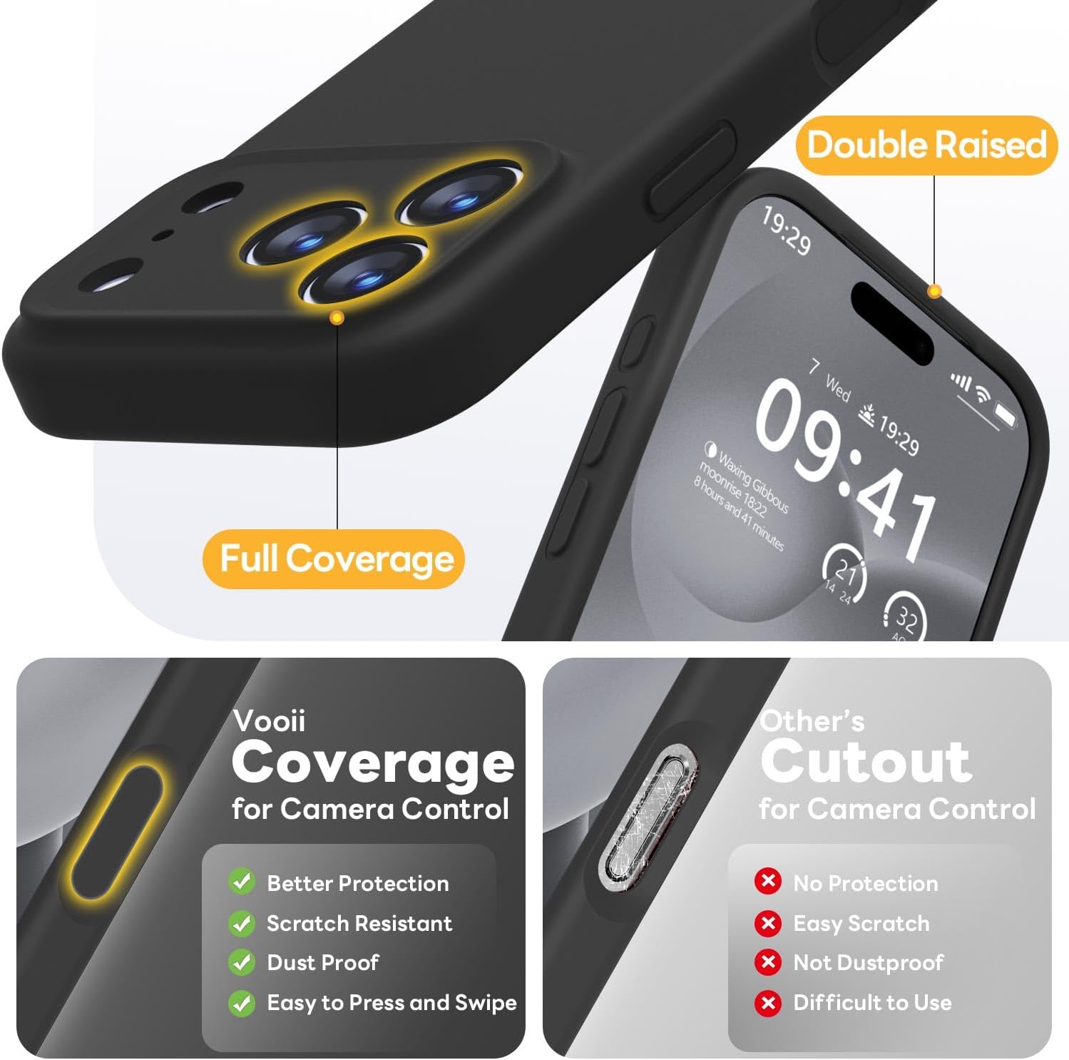 Detalle de Vooii Magnetic Case for iPhone 17 Pro Max (6.9", Stone) – Premium Liquid Silicone with Integrated Camera Protection