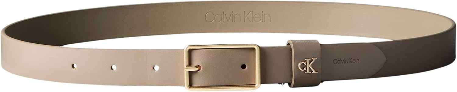 Detalle de Calvin Klein Donna Cintura Square Buckle Loop con logo, larghezza 2,5 cm
