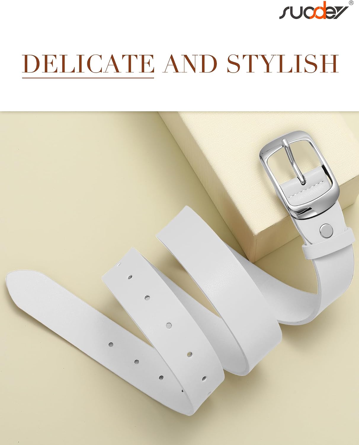 Detalle 1 de SUOSDEY Women's Belt, 1.3-Inch Width