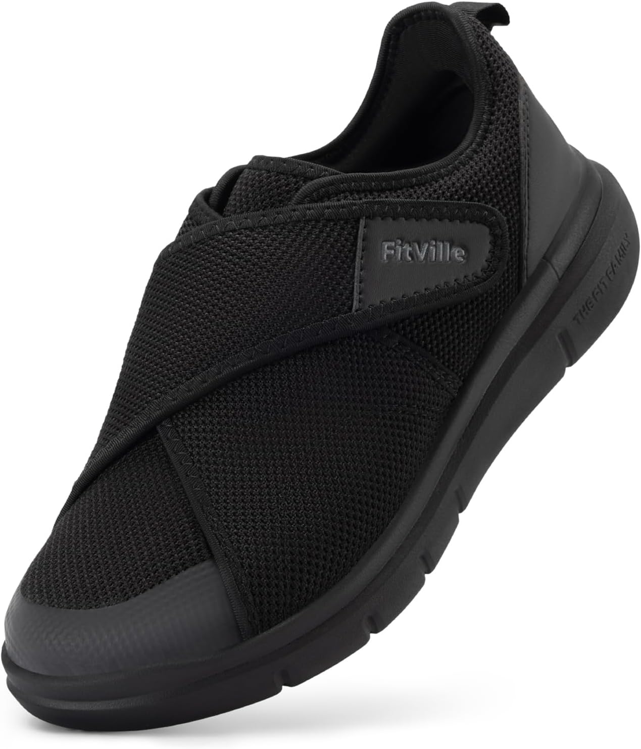 Detalle de FitVille Diabetiker Schuhe Herren Extra Weit – Orthopädische Hausschuhe mit Klettverschluss