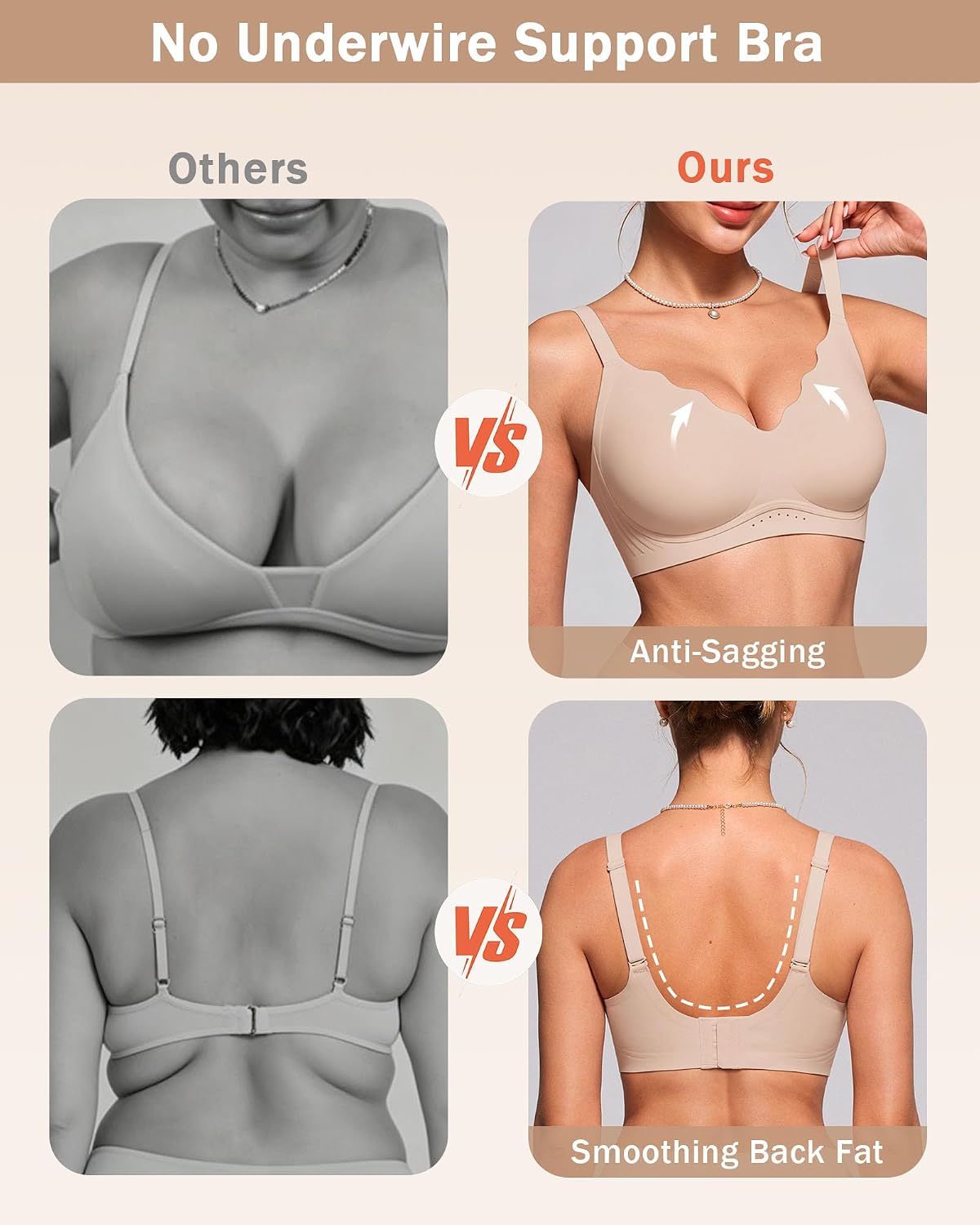 Detalle 1 de HORISUN Wireless Bra, A–DDD Cups
