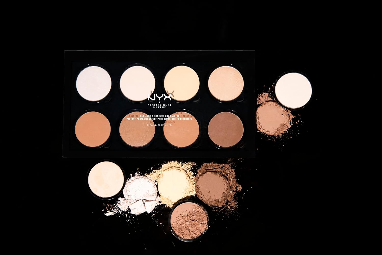 Detalle 2 de NYX Professional Makeup Highlight & Contour Pro Palette – Puder-Konturenkit mit matten & perlmuttfarbenen Tönen