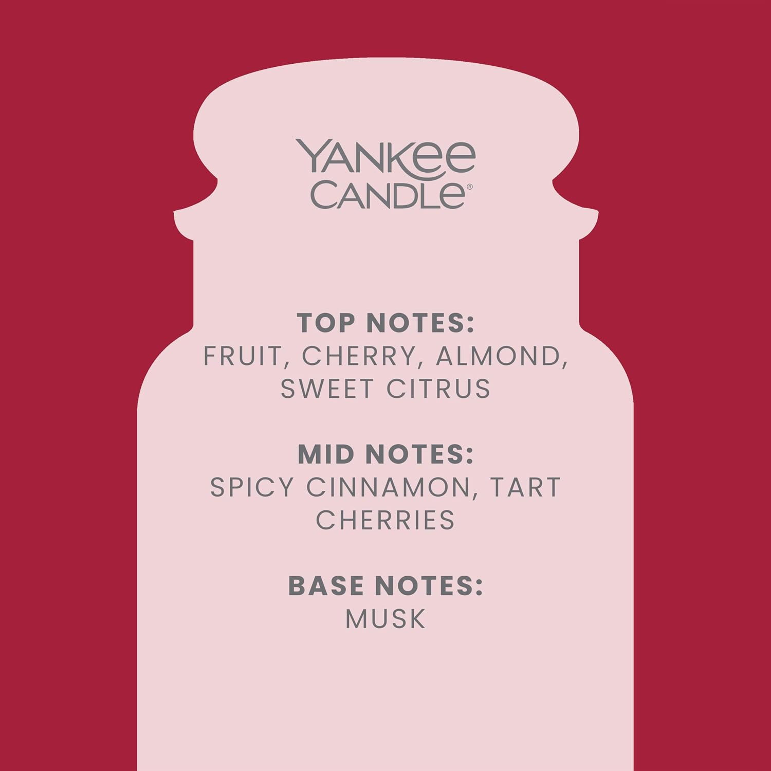 Detalle de Yankee Candle Scented Candle | Cherries on Snow Large Jar – Long Burn (Up to 150 Hours)