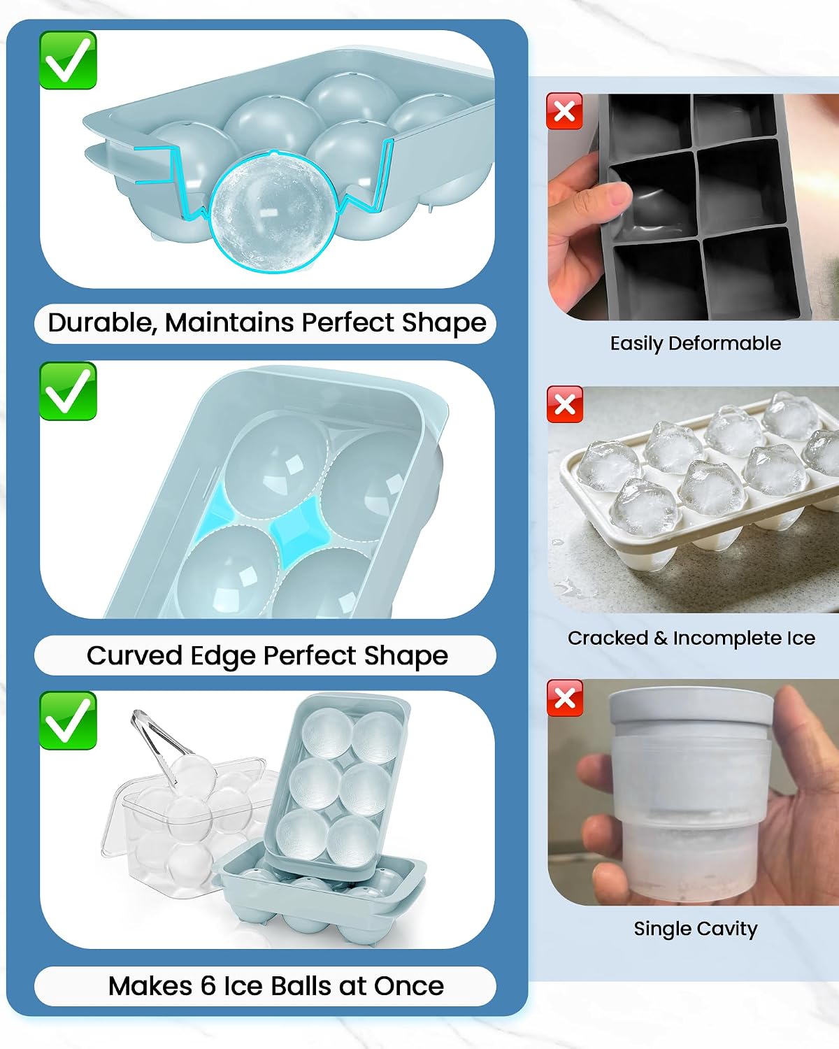Detalle de Cigorea Ice Cube Tray, 1.93-Inch