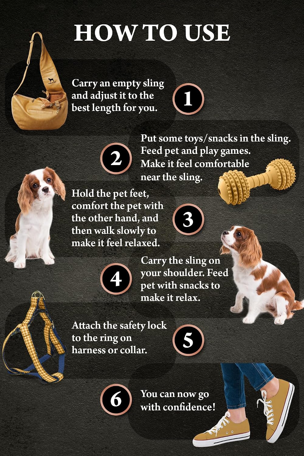 Detalle 2 de Noah & Paw Dog Sling Carrier for Small Dogs (5–18lb) with Adjustable Padded Strap