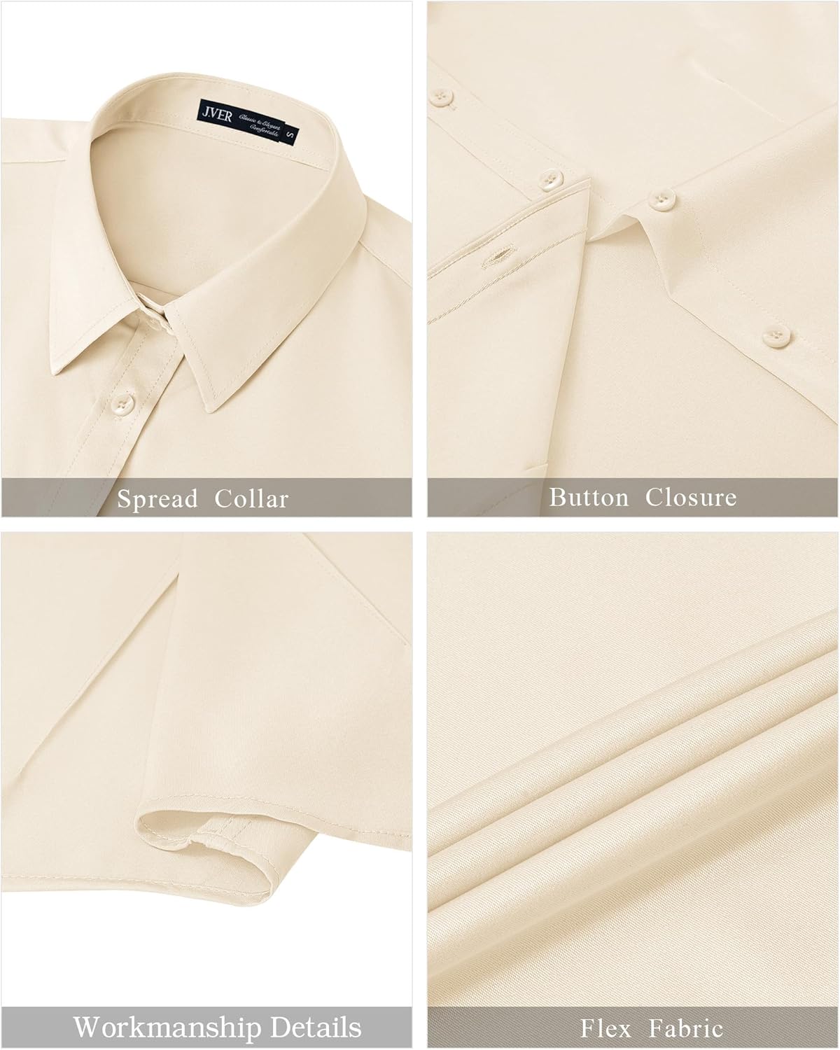Thumbnail 4 de J.VER Bluse Damen Kurzarm Casual Businessbluse im Regular Fit mit Knopfleiste