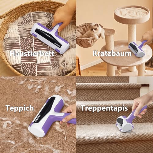 Detalle 1 de ACE2ACE Tierhaarentferner Fusselrolle – Wiederverwendbare Katzenhaarentfernung für Sofa, Decke und Teppich
