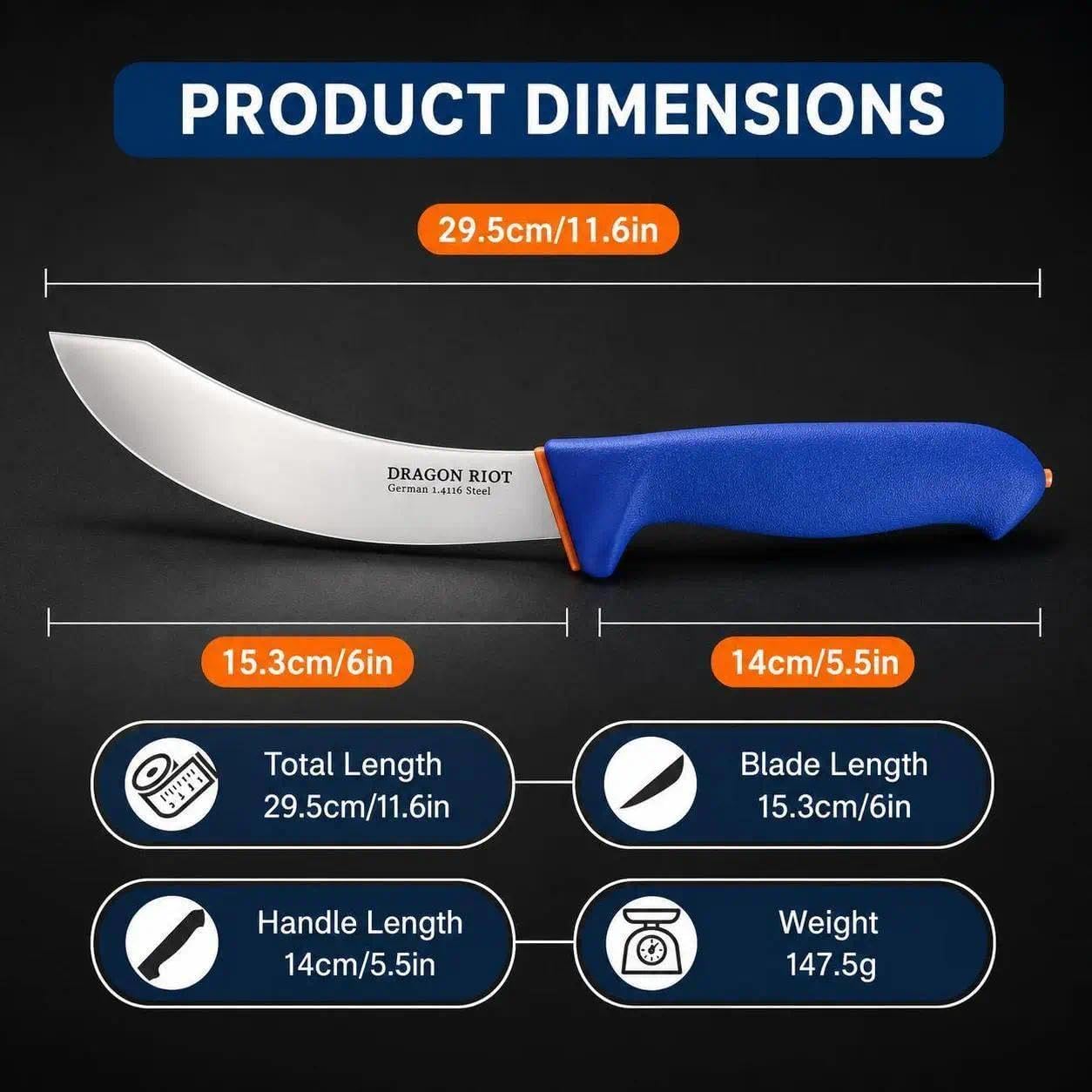Detalle 1 de DRAGON RIOT Skinning Knife, 6-inch