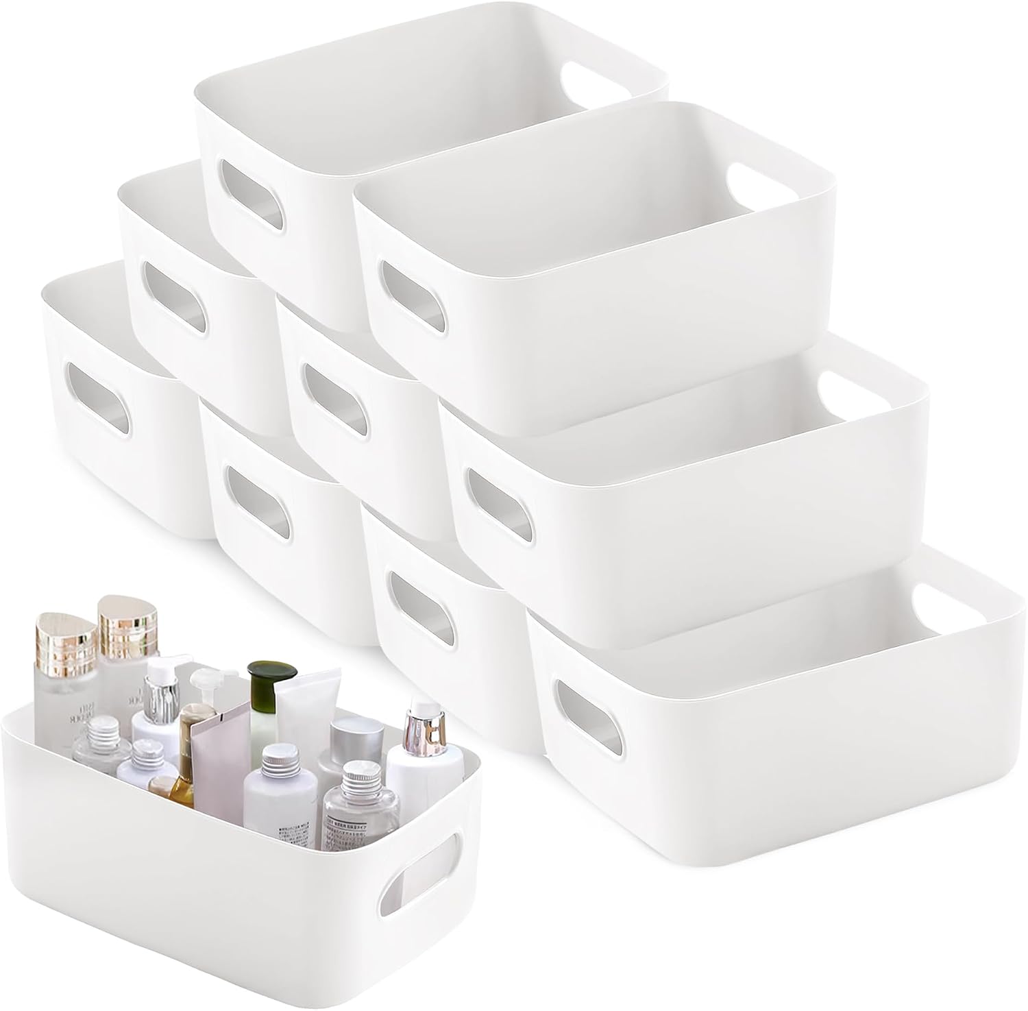 Detalle de SHEPIN Aufbewahrungsbox 10 Stk Weiß 30x20x12 cm