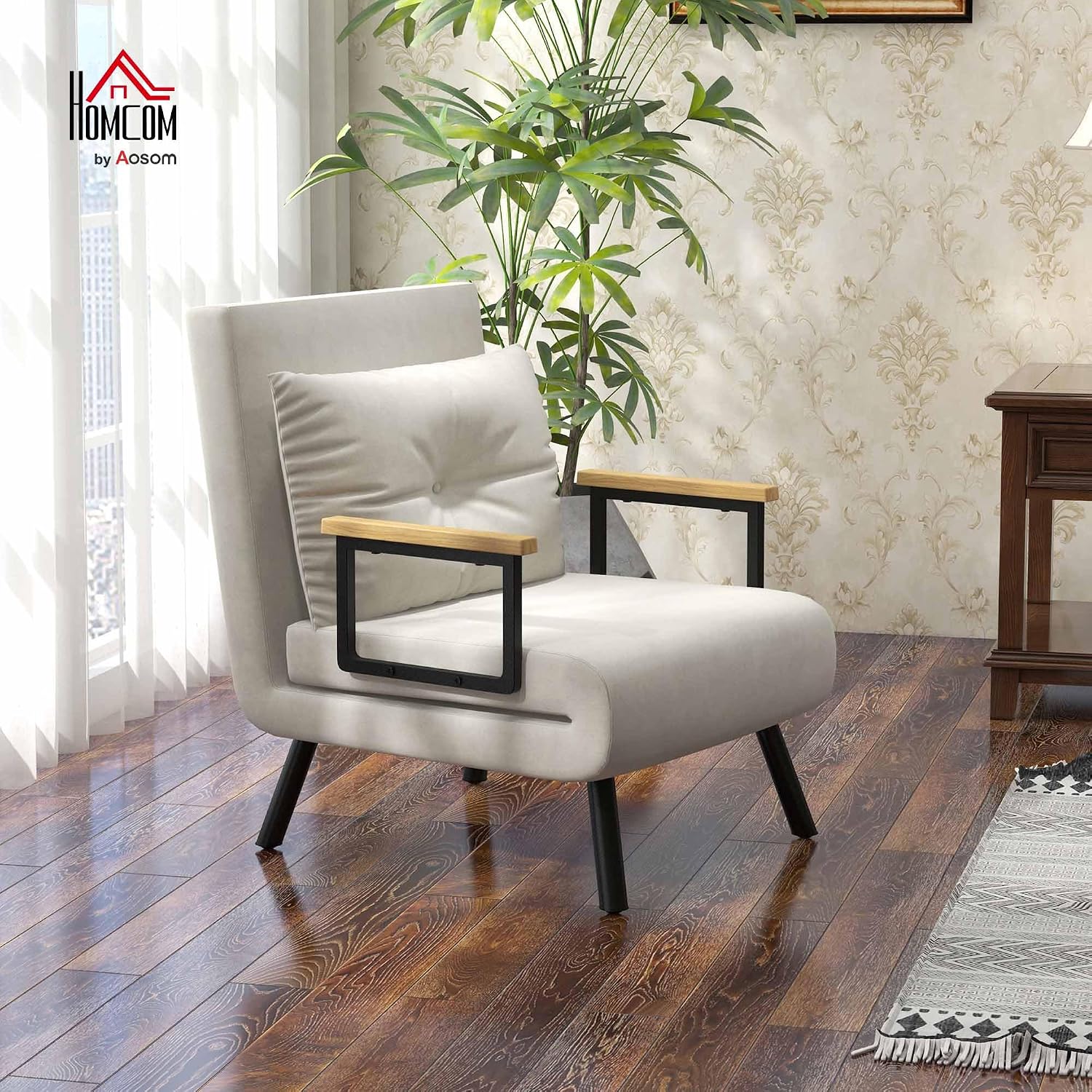 Detalle 2 de HOMCOM Fauteuil convertible 1 place