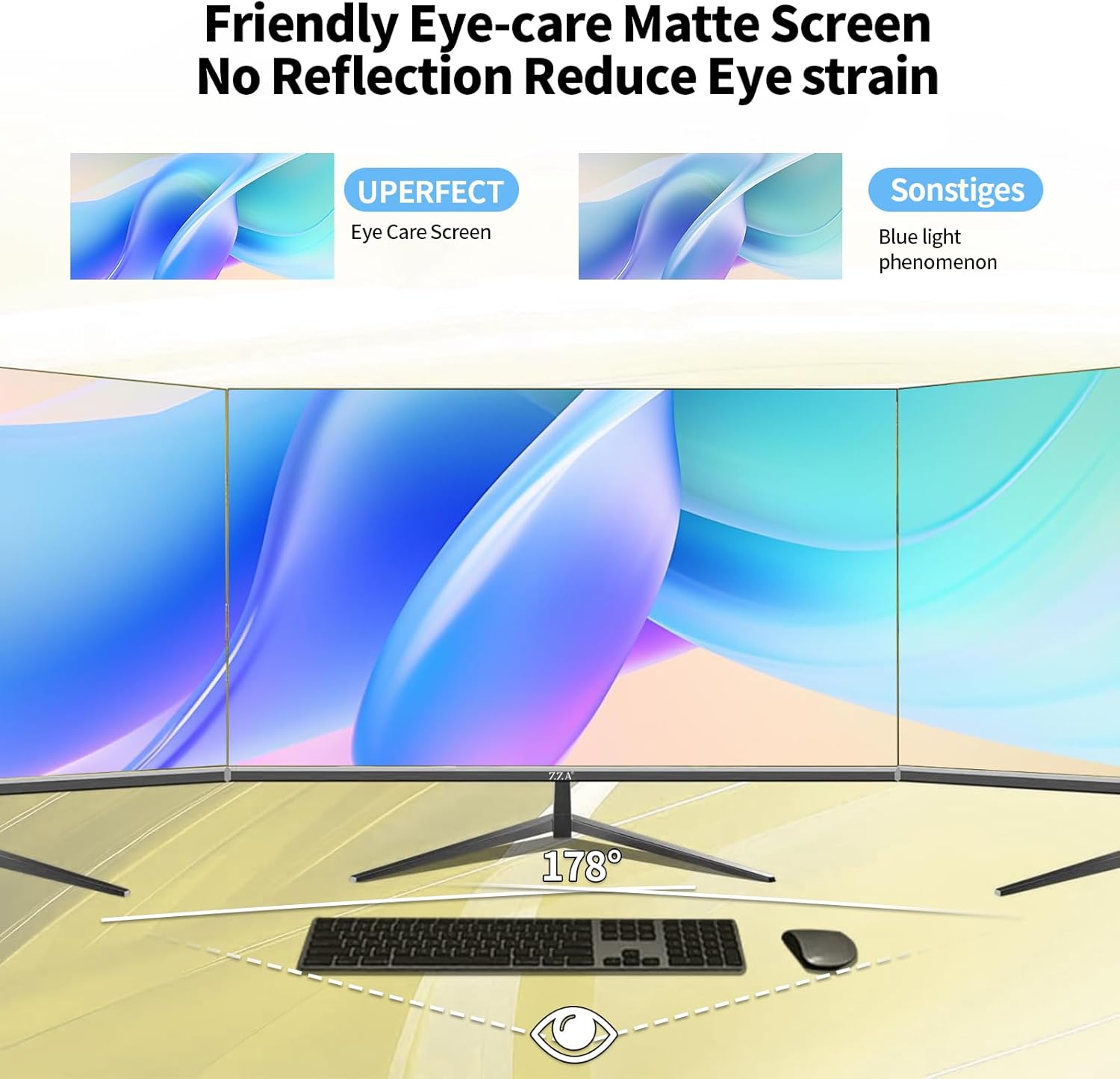 Thumbnail 6 de ZZA 32 Inch 4K UHD Monitor (4K 3840 x 2160) with 60Hz, 100% sRGB, Eye Care, HDMI & DisplayPort