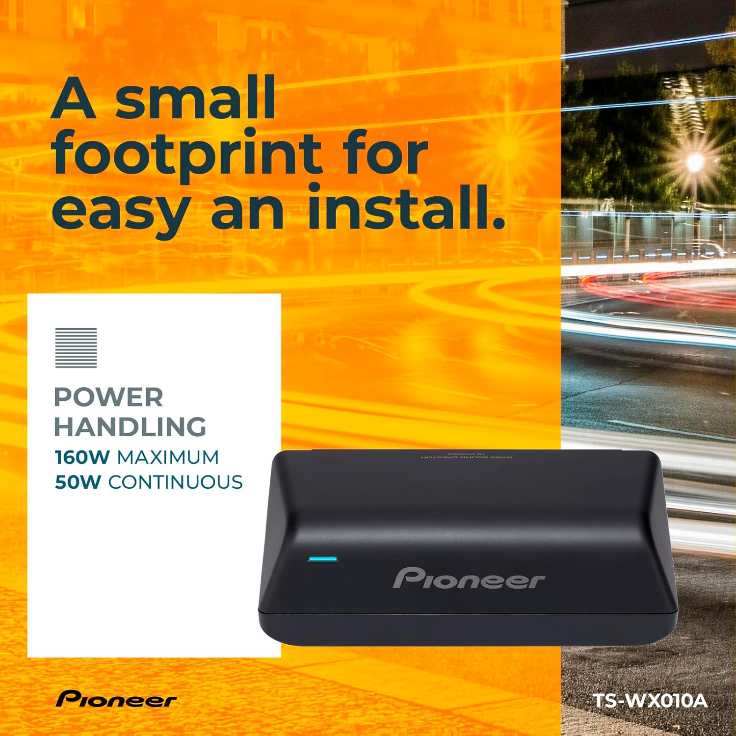 Thumbnail 4 de Pioneer TS-WX010A ultra-compact powered active subwoofer (160 W) for car audio