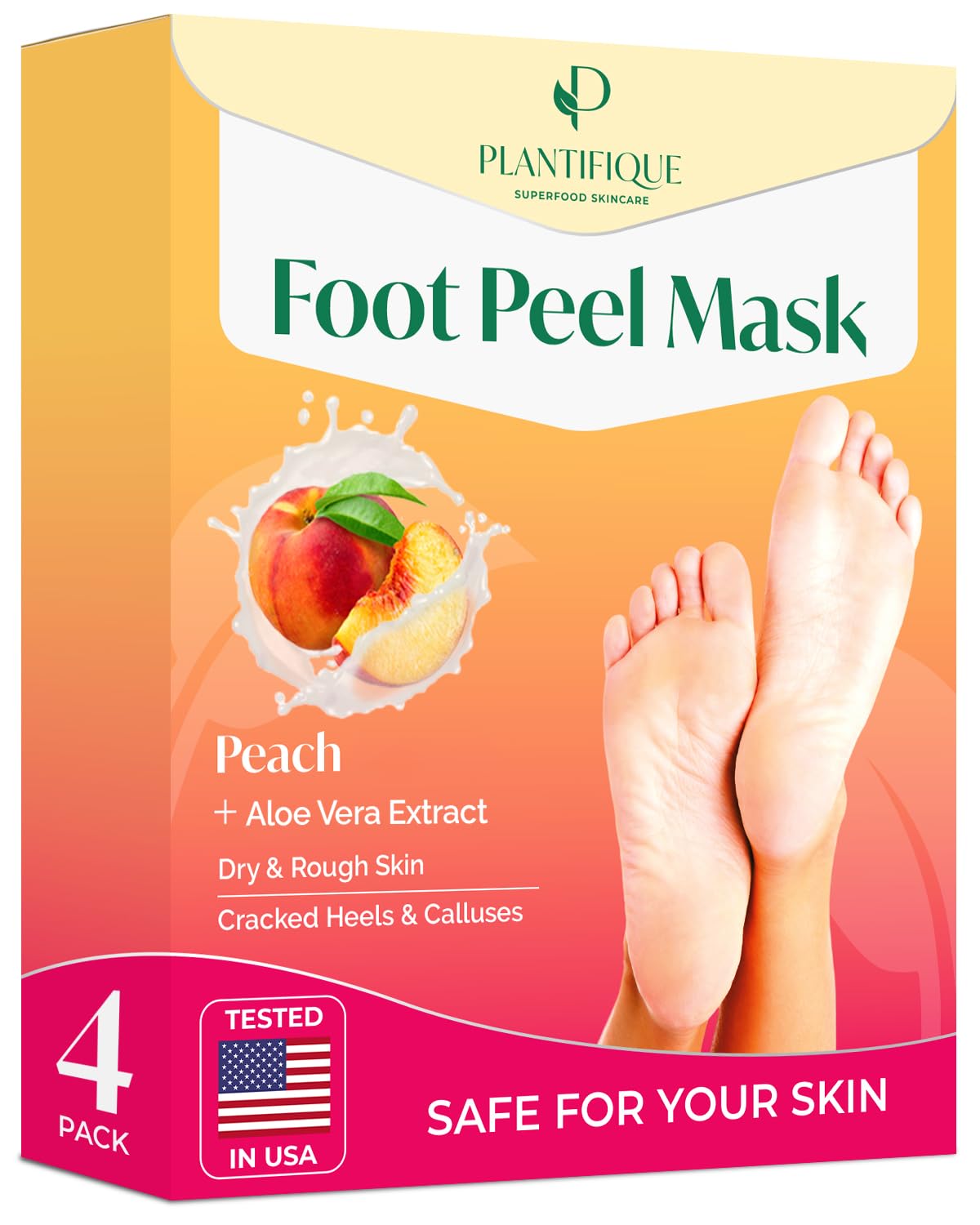 Detalle de PLANTIFIQUE Foot Peeling Mask 4 Pack for Soft Feet 🦶