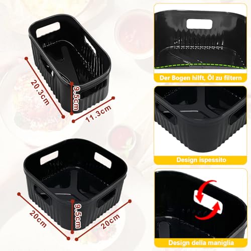 Detalle de YINGRACE Accessori per Philips Airfryer Dual Basket NA350/NA550 in silicone