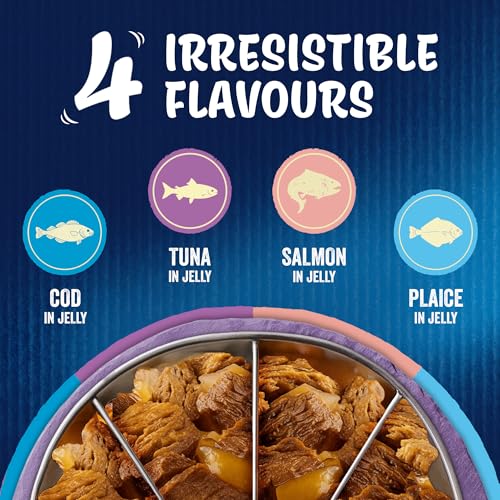Detalle de FELIX As Good As It Looks Ocean Feasts Wet Cat Food in Jelly (Plaice, Salmon, Tuna, Cod) 120 x 85g Pouches