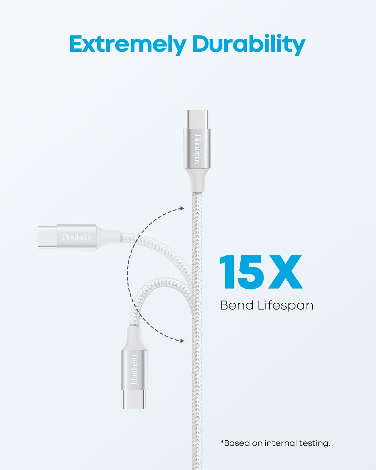 Thumbnail 4 de Huukein White USB-C Cable (10 ft) — USB-A to USB-C Fast Charging Cord (up to 3A)