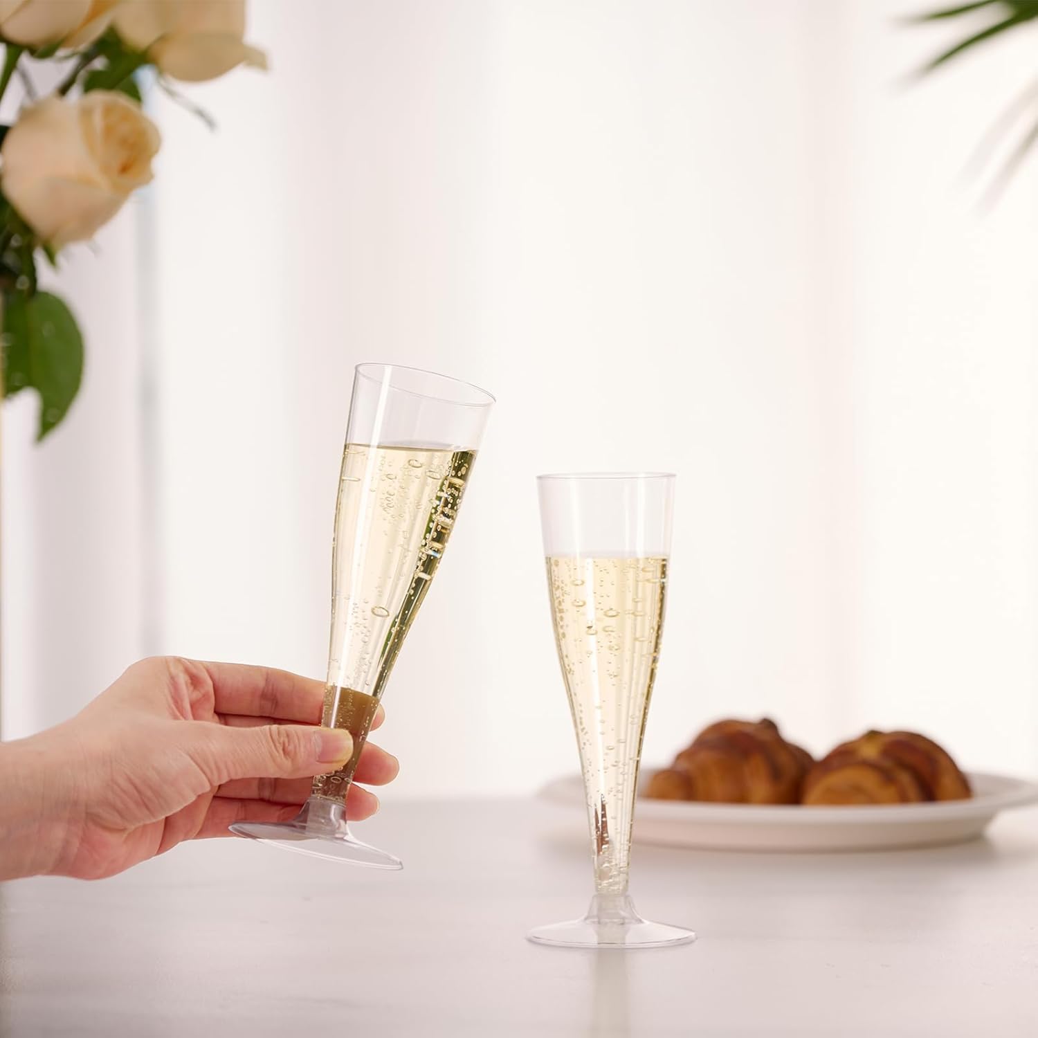 Thumbnail 3 de JOLLY CHEF 100 Pack Plastic Champagne Flutes with 4.5 oz Capacity