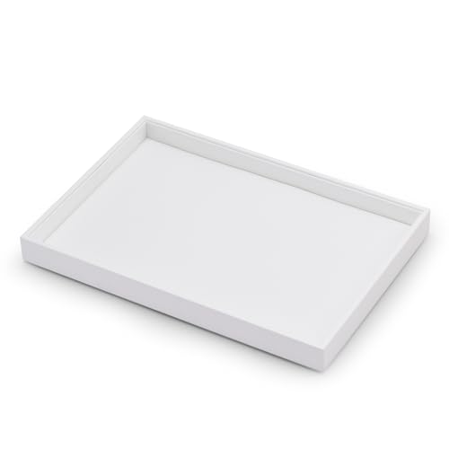 Detalle de Papten Plateau À Bijoux en Cuir Empilable Blanc – rangements élégants pour homme et femme