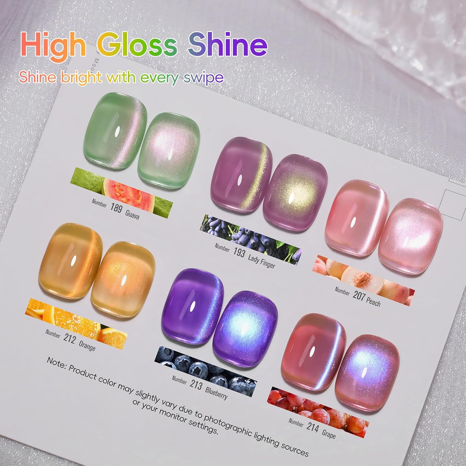 Thumbnail 1 de PEACECOLOR Vernis Semi Permanent Magnétique 10ML – Kit 6 teintes Cat Eye avec aimants