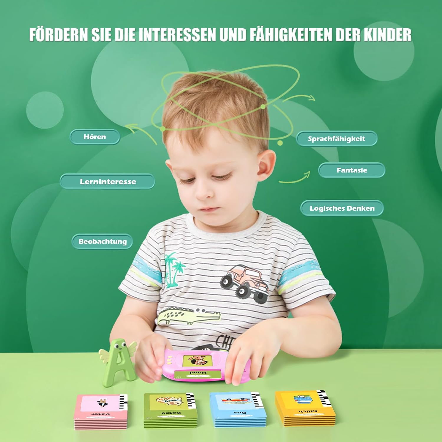 Detalle de Sprechende Lernkarten ab 2–6 Jahren – Interaktives Lernspielzeug zum Deutschlernen