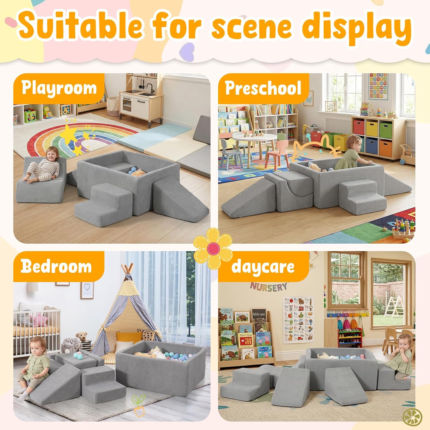 Thumbnail 3 de MOOZHEALTH Baby Climbing Blocks 6-Piece