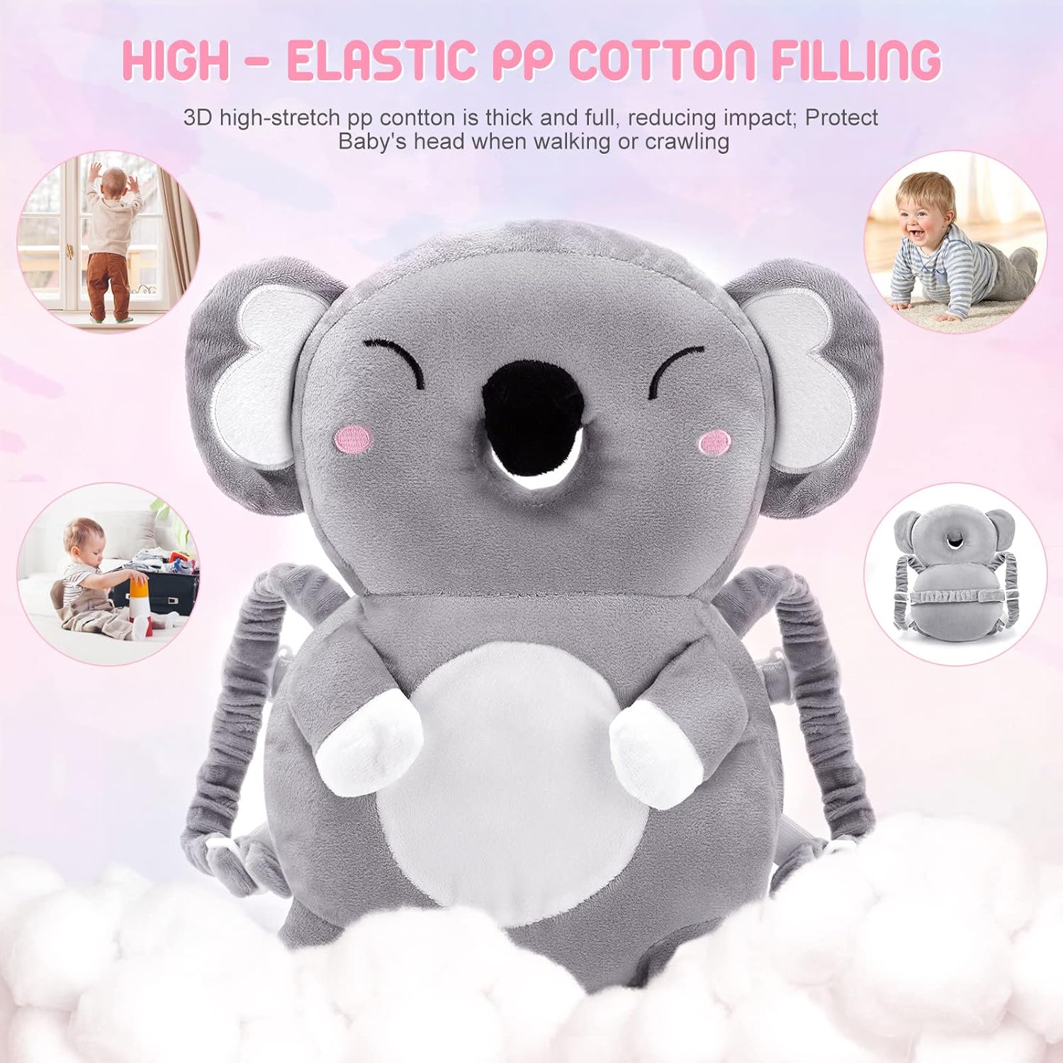 Thumbnail 3 de Afufu Protection de Tête de Bébé pour les Bébés Marchants (4 à 24 mois) – Coussin doux, réglable et sac à dos protecteur
