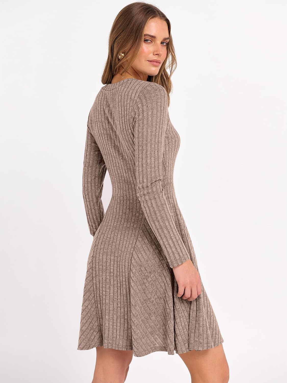 Thumbnail 4 de ANRABESS Women Ribbed V‑Neck Short Dress
