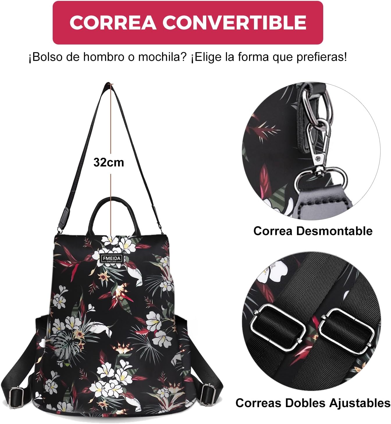 Thumbnail 6 de Fmeida Mochila Antirrobo Mujer 32x15x33 cm