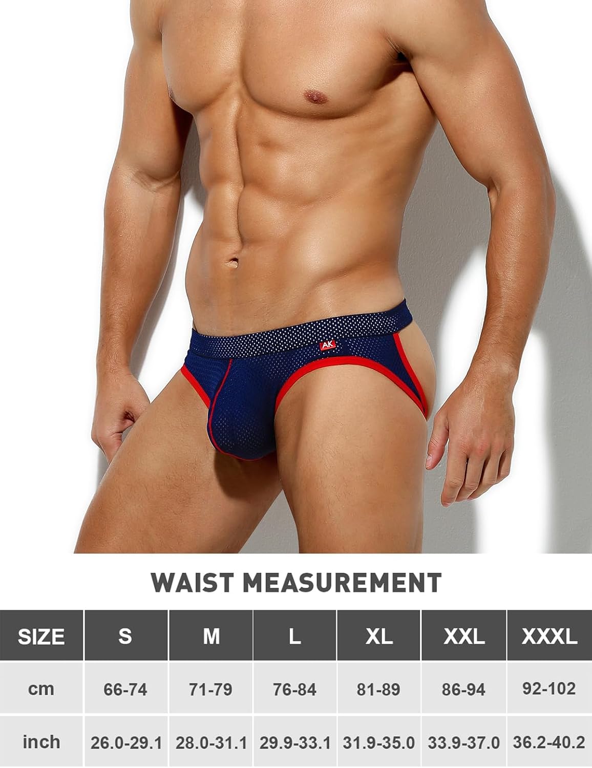 Detalle de Casey Kevin men’s athletic jockstrap with 3D pouch and breathable mesh support