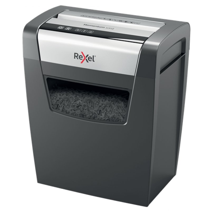 Detalle 2 de Rexel Momentum X312 Destructora de Papel – Corte Cruzado P3, 12 Hojas, 23 L