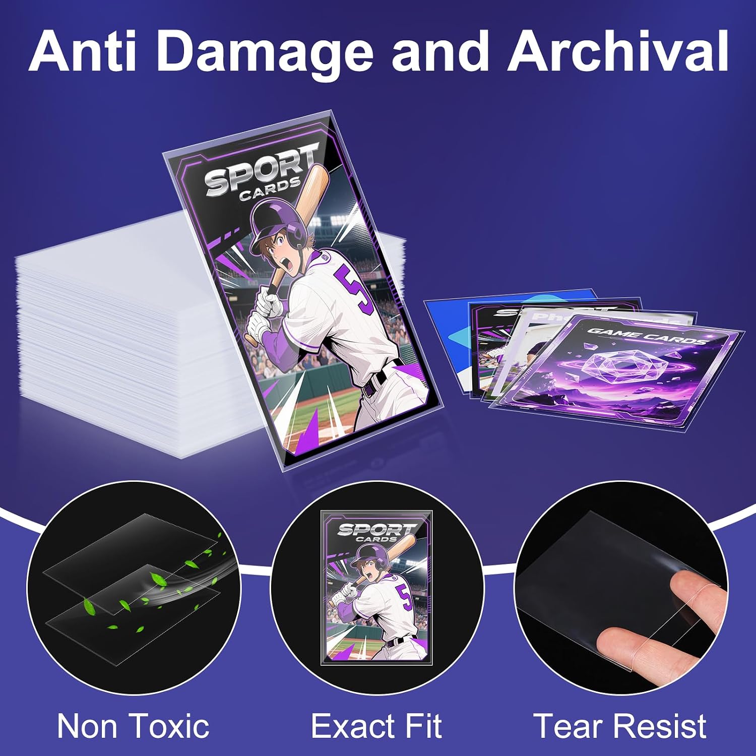 Detalle de 800 Count Soft Clear Penny Sleeves for Trading Cards – Premium PP Card Protectors