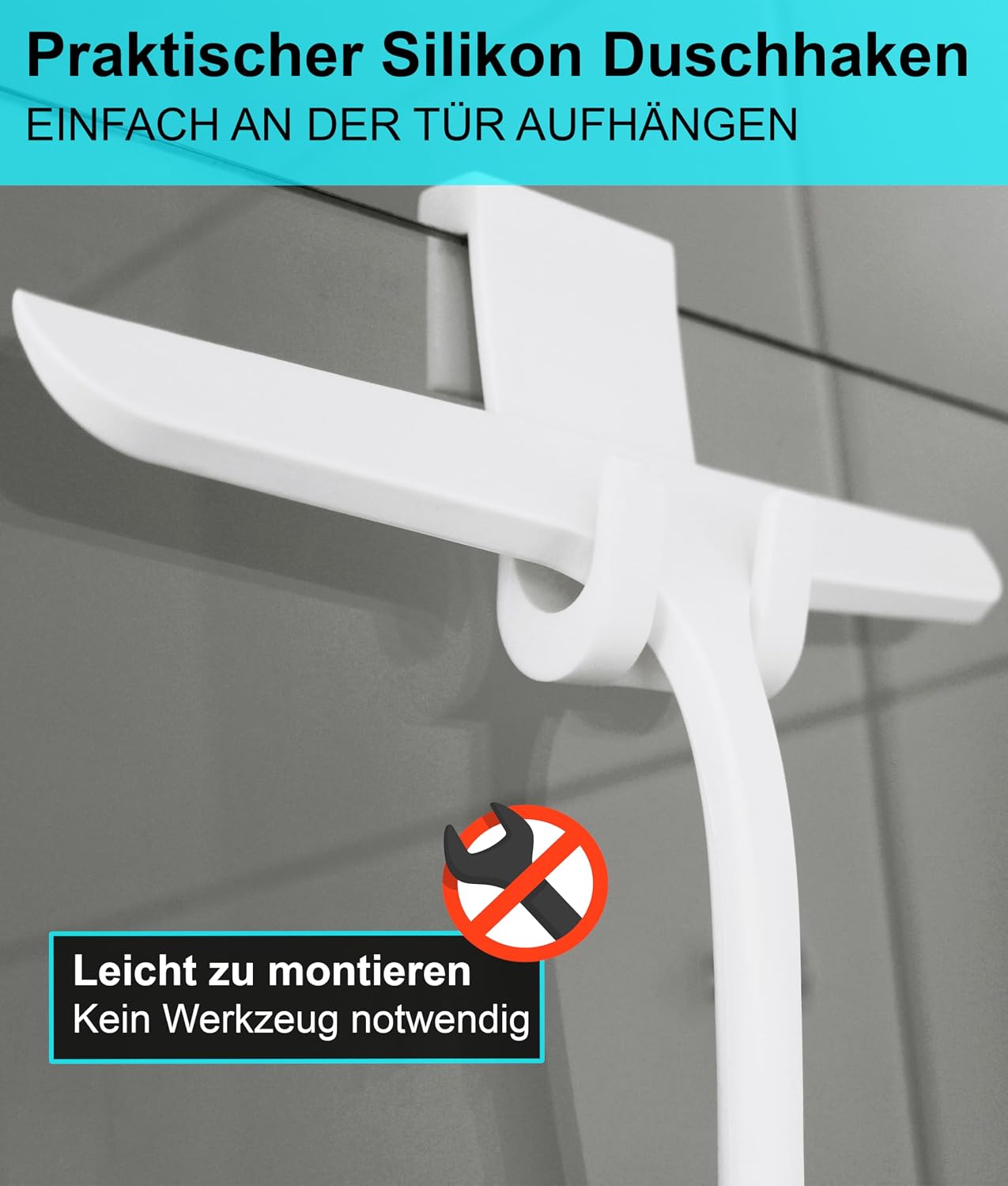 Thumbnail 6 de BLUMBACH Abzieher für Dusche mit Halterung – Duschabzieher aus Silikon und Edelstahl, 28 cm breit (weiß)